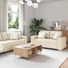 vidaXL Sofa 2 pcs Beige Linned-blandet stof