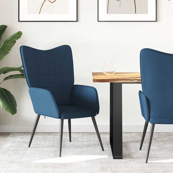 vidaXL l&aelig;nestol stof bl&aring;