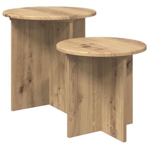 vidaXL Sidebordss&aelig;t 2 stk. Artisan-eg &Oslash; 45 x 45 cm Konstrueret tr&aelig;