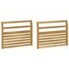 vidaXL Arml&aelig;nsmodul 2 pcs Hvid 78,5 x 8,5 x 60 cm Massivt Akacietr&aelig;