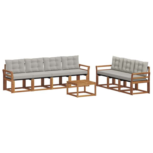 vidaXL Udend&oslash;rs sofagruppe med pude 8 pcs Naturlig og Lys Gr&aring;