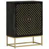 vidaXL sk&aelig;nk med 2 l&aring;ger 55x30x75 cm massivt genbrugstr&aelig; sort og guld