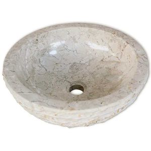 vidaXL h&aring;ndvask marmor 40 cm cremefarvet