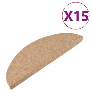 vidaXL selvkl&aelig;bende trappem&aring;tter 15 stk. 56x17x3 cm beige