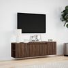 vidaXL v&aelig;gh&aelig;ngt tv-bord med LED-lys 135x31x39,5 cm brun egetr&aelig;sfarve