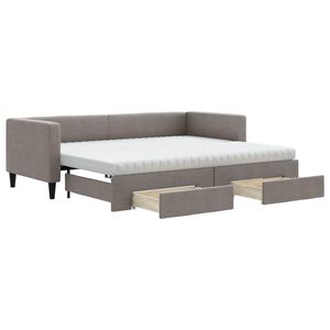 vidaXL daybed med udtr&aelig;k og skuffer 80x200 cm stof gr&aring;brun
