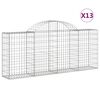 vidaXL buede gabionkurve 13 stk. 200x30x80/100 cm galvaniseret jern