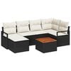 vidaXL Havesofa S&aelig;t 7 stk. Sort polyrattan