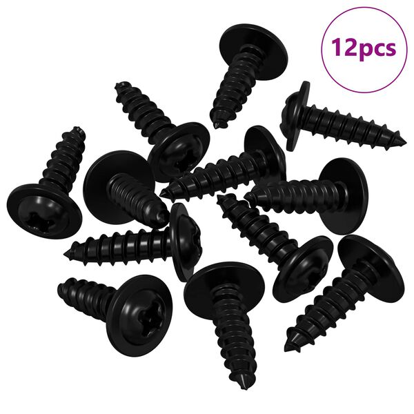 vidaXL Selvborende skrue 12 pcs Sort 3,5 x 12 mm Jern