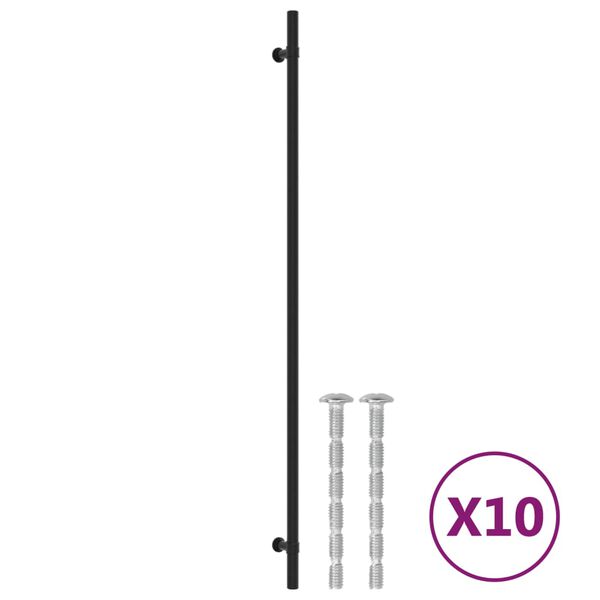 vidaXL skabshåndtag 10 stk. 480 mm rustfrit stål sort