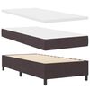 vidaXL Box spring seng med LED-lysstrimler M&oslash;rkebrun 90 x 190 cm Stof