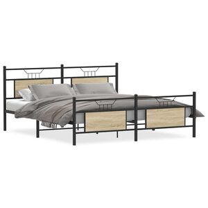 vidaXL sengeramme uden madras 160x200 cm metal sonoma-eg