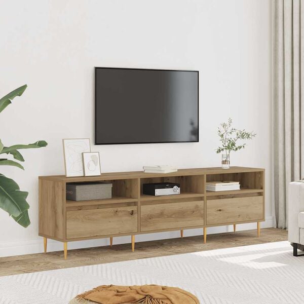 vidaXL tv-bord 150x30x44,5 cm konstrueret tr&aelig; kunsteg