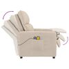 vidaXL eldrevet massagestol mikrofiberstof Cremefarvet
