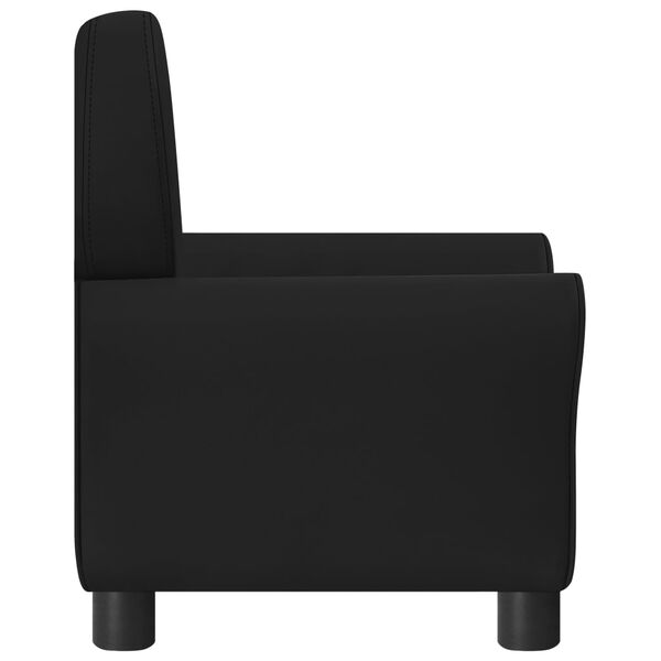 vidaXL lænestol til børn kunstlæder sort