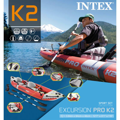 Intex oppustelig kajak Excursion Pro 384 x 94 x 46 cm 68309NP