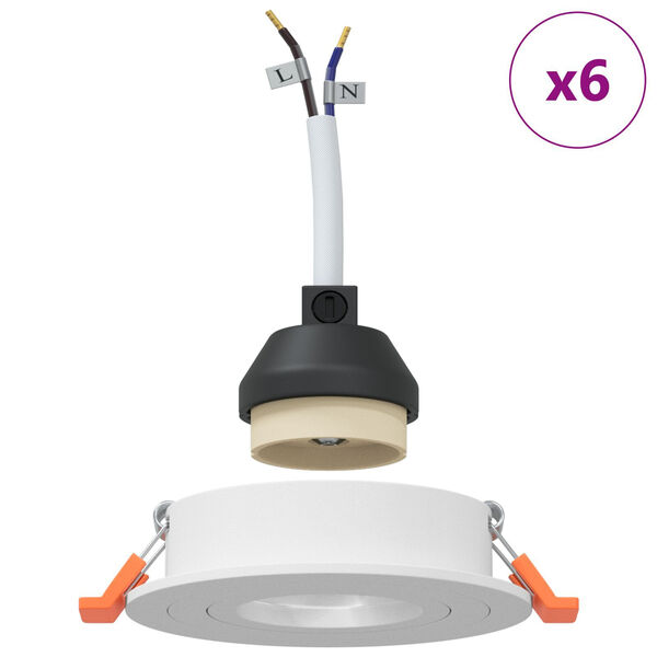 vidaXL Spotlights med spotlights 6 pcs Hvid 9 x 9 x cm Aluminium