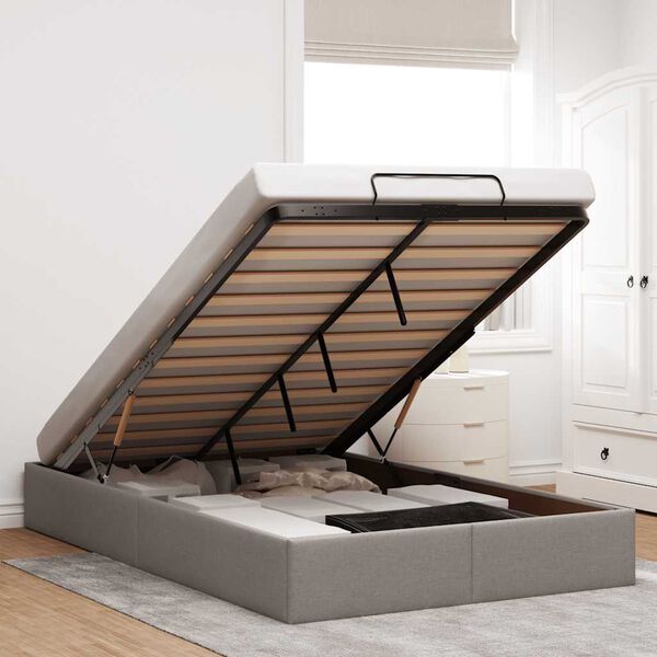 vidaXL osmannisk sengeramme uden madras 120x200 cm stof gr&aring;brun