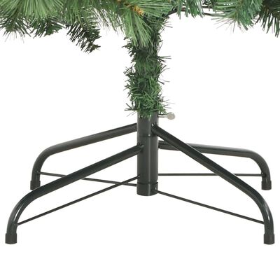 vidaXL kunstigt juletræ med grankogler og bær 180 cm hængslet