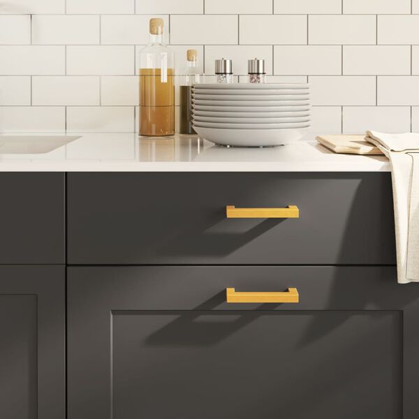 vidaXL skabsh&aring;ndtag 20 stk. 96 mm rustfrit st&aring;l guldfarvet