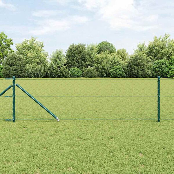vidaXL Hegnsp&aelig;l Gr&oslash;n 10 x 0,6 m (50 mm net) St&aring;l og PVC