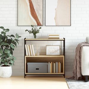 vidaXL bogreol 80x30x78,5 cm konstrueret tr&aelig; og jern sonoma-eg