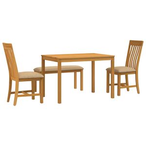vidaXL Spisestues&aelig;t 4 stk. Beige Massivt Eg Tr&aelig;
