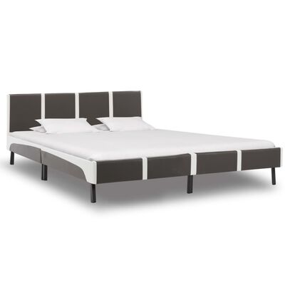 vidaXL sengestel 180 x 200 cm grå og hvid kunstlæder