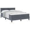 vidaXL Box spring seng med hovedg&aelig;rde M&oslash;rkegr&aring; 140 x 200 cm Fl&oslash;jl