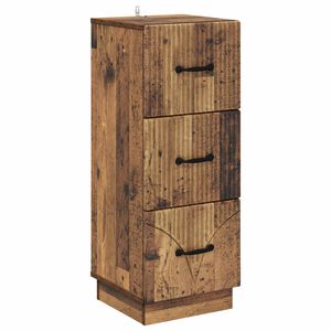 vidaXL Skuffeskab 33 x 34,5 x 87 cm Konstrueret tr&aelig; Gammelt tr&aelig;