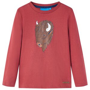 Lang&aelig;rmet T-shirt til b&oslash;rn str. 116 r&oslash;d
