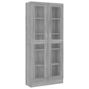 vidaXL vitrineskab 82,5x30,5x185 cm konstrueret tr&aelig; gr&aring; sonoma-eg
