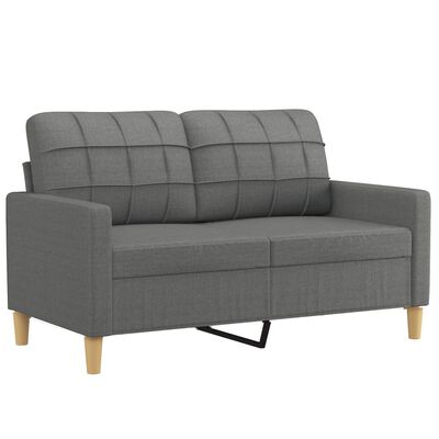 vidaXL 2-personers sofa med pyntepuder 120 cm stof mørkegrå