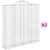 vidaXL buede gabionkurve 2 stk. 200x30x200/220 cm galvaniseret jern