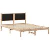 vidaXL Sengestel med hovedg&aelig;rde Sort 140 x 190 cm Massiv fyrretr&aelig;