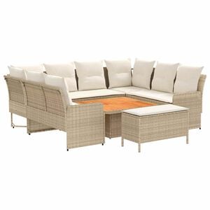 vidaXL M&oslash;bel s&aelig;t 7 stk. Beige og creme PE Rattan