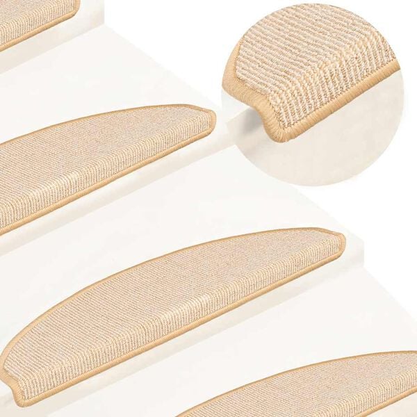 vidaXL trappem&aring;tter 15 stk. 65x21x4 cm hvide og brune halvrunde store