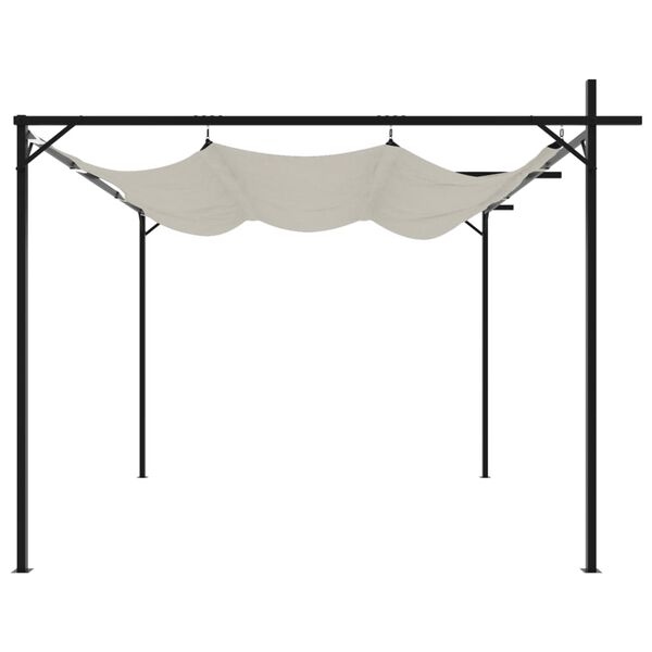 vidaXL pergola med sammenrulleligt tag 295x292x230 cm cremefarvet