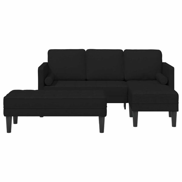 vidaXL Sofa S&aelig;t med pude 2 pcs Sort Polyester