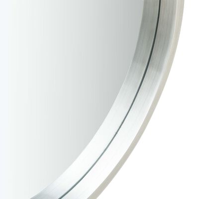 vidaXL vægspejl med strop 50 cm sølvfarvet