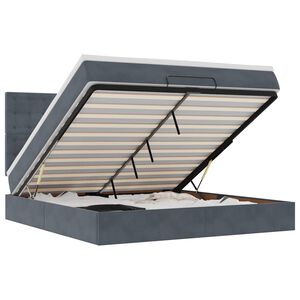 vidaXL osmannisk sengeramme med madrasser 180x200 cm fl&oslash;jl m&oslash;rkegr&aring;