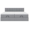 vidaXL osmannisk sengeramme med madrasser 180x200 cm stof lysegrå