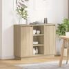 vidaXL LED Sideboard med dør Sonoma eg 90 x 32 x 75 cm Konstrueret træ
