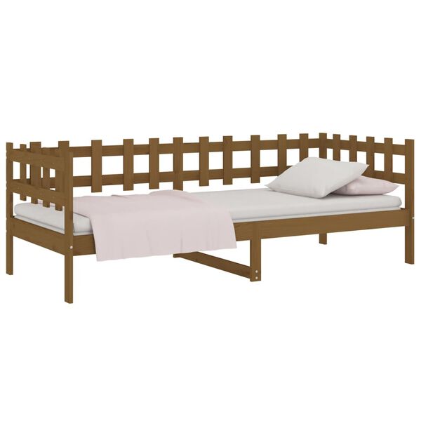 vidaXL daybed 90x200 cm massivt fyrretr&aelig; gyldenbrun