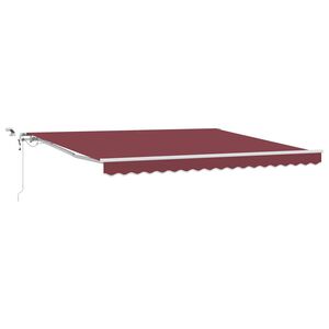 vidaXL markise med LED-lys 400x300 cm automatisk betjening bordeaux