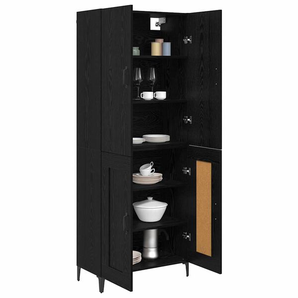 vidaXL Highboard Sort eg 69,5 x 34 x 180 cm Konstrueret tr&aelig;