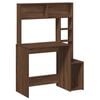 vidaXL skrivebord m. hylder 100x45x140 cm konstrueret tr&aelig; brun egetr&aelig;