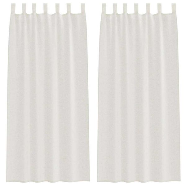 vidaXL Voile Gardin med gardiner 2 pcs Creme 260 x 140 cm Polyester
