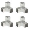 vidaXL stolpebeslag Y-form 4 stk. 81x81 mm galvaniseret metal