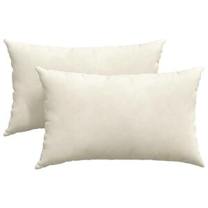vidaXL Sofapuder 2 pcs Creme 50 x 30 cm Velourstof